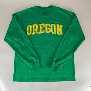 Oregon Ducks NCAA Green Champion Long Sleeve Crewneck Shirt Mens Large